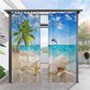 Cortina de Tecido para Sombra com Impressão Digital Série Paisagem Marinha 3D Impermeável para Exterior Comércio Exterior Leve Personalidade para Figura