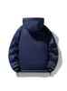 Jaqueta jeans masculina inverno espessada jeans azul algodão acolchoada com capuz quente moderna da moda alta qualidade