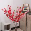 Flor artificial rama larga flor de durazno venta al por mayor de fábrica flor de seda árbol de flor de durazno decoración arreglo floral paisajismo de jardín flor artificial ventana atuendo suave