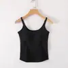 Camiseta sin mangas de punto para mujer, estilo nuevo primavera y verano, corte ajustado, con copas en el pecho, diseño bonito en la espalda, para usar en capas (Dropshipping)