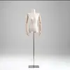 Mannequin Feminino de Meio Corpo com Ombros Retos e Peito Plano, Suporte de Mannequin Estilo Coreano para Loja de Roupas, Manequim para Vitrine