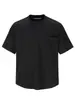 Camiseta de Manga Corta con Cuello Henry Disfrazado Nanxia para Hombre, Estilo Delgado de Verano Ropa para Hombre con Bolsillos, Camiseta Polo de Cuello en V de Seda Helada