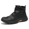 Botas de trabajo de caña alta para hombre, estilo callejero retro, modernas, adecuadas para ir al trabajo, con cremalleras laterales, antideslizantes, resistentes al desgaste y suelas gruesas, botas Martin casuales