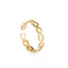 Anillo abierto de acero inoxidable 304 con símbolo infinito y bucle hueco de acero de titanio de corte simple personalizado de gran venta