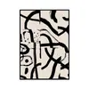 Decoração de Sala de Estar Normcore Preto e Branco Escandinavo Pintura de Parede de Fundo para Sofá de Alto Padrão Pintura de Chão Abstrata para Corredor de Entrada
