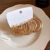 Conjunto de Brincos Redondos Torcidos Geométricos Agulha de Prata Simples Moderno Brincos Estilo Europeu e Americano Brincos de Luxo Leve de Alta Qualidade para Mulheres