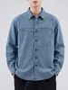 Ropa de Hombre Fengshe / Otoño e Invierno Nueva Camisa de Manga Larga con Retazos para Hombre Chaqueta Camisa de Trabajo Holgada Casual Estilo Americano