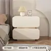 Mesita de noche estilo crema, sencilla y moderna, de madera maciza, mueble de almacenamiento para el hogar, mueble de cama para dormitorio, mesita de noche pequeña