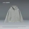 Chaqueta Cardigan con Cremallera de Marca de Moda Estilo Americano para Hombre, Sudadera con Capucha de Color Sólido para Primavera y Otoño, Chaqueta Casual Holgada con Logo Personalizado