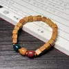 Sándalo Verde, Palosanto Negro, Sándalo Rojo, Sándalo Nudo de Bambú, Pulsera Anillo Corredizo Estilo Luminoso de Luz Nocturna