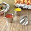 Copo para molho de aço inoxidável 304 Prato de molho coreano Tigela para lanche de ovo Tigela para molho de tomate e frutas Balde de vinho pequeno