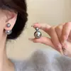 Pendientes de Perla Estilo Ins Aguja 925 para Mujer, Pendientes Versátiles, Pendientes Retro de Alta Gama, Puestos Callejeros, Estilo Caliente del Mercado Nocturno al por Mayor