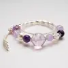Pulseira de Cristal Natural Gelo Laranja Rosa Feminina Cavalo Roxo Rosa Amarelo Torre Cristal Preto Dourado Super Sete Rosa Chuva de Cerejeira Pulseira Atacado