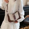Bolsa de Axila Vintage com Cor Contrastante 2025 Nova Bolsa Quadrada Pequena Versátil Bolsa de Ombro Transversal Fashion Bolsa Feminina Personalizada de Alto Valor