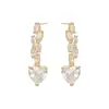2025 Nuevo Modelo Pendientes de Plata S925 Estilo Coreano Diseño de Moda con Circonita para Mujer, Exquisitos Pendientes de Corazón Estilo Commuter