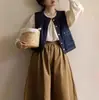 Chaleco vaquero retro de moda japonés para mujer, chaleco de entretiempo para primavera y otoño, chaleco de diseño petite