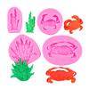 Plantas Acuáticas Serie Marina DIY, Cangrejos Grandes y Pequeños, Moldes de Silicona para Pastel de Fondant de Chocolate, Difusor de Jabón Hecho a Mano Paisajismo