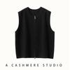 Cárdigan de rombos grueso suelto Chaleco de punto de cachemira para mujer Otoño e Invierno 2025 Chaleco de lana Chaleco Cardigan con cremallera
