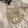 Ropa interior sexy de malla sin costuras para mujer, verano, delgada, nueva, entrepierna de algodón de seda de hielo, encaje puro, cintura baja, satén para niña