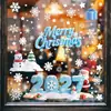 Adesivos Estáticos de Natal para Janela Atacado Mais Vendidos 2027 Papai Noel Flocos de Neve Adesivos de Janela Vidros Decorativos Adesivos de Parede