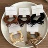 Paquete de 2 Anillos para Toalla con Lazo Hecho a Mano Cuerda para el Cabello marrón Temperamento Combina con Todo Alta Elasticidad No Daña el Cabello Anillo para Cabello Cola de Caballo Alta