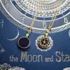 Piedra de arena azul Sol Luna estrellas exquisita cadena para la clavícula collar ins personalidad lujo ligero Alto sentido temperamento plateado cadena para mujer venta al por mayor