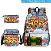 3D Nuevo Producto mi monstruo cantante Mochila de Concierto de Monstruos Bolsa Escolar Bolsa para Lápices Bolsa de Hombro Juego de Tres Piezas