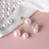 Brilhante Fosco Shijia Branco Pérola Imitação Pérola Meio Furo Contas Joias de Orelha Feitas à Mão Material DIY Feito à Mão Contas Soltas Acessórios
