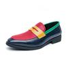 Sapatos Masculinos Transfronteiriços Tamanho Grande Contrastantes Sapatos de Mendigo Mocassins Slip-On Sapatos de Couro Sorriso Aberto Retrô Modernos Combinação de Cores Sapatos com Franjas