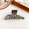 Pinza Grande para el Cabello Estilo Coreano con Estampado de Leopardo, Pasador Sencillo para Recogidos, Accesorio para el Cabello de Moda para Cabello Grueso en la Parte Posterior de la Cabeza, Pinza de Tiburón con Lazo