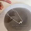 Collar Corto Minimalista Brillante de Nicho con Cuentas Redondas Cuadradas y Cadena para Clavícula para Mujer con un Toque de Lujo Ligero para Venta al Por Mayor en Vivo
