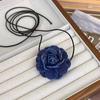 Colar de camélia jeans azul gargantilha estilo balé doce garota legal alça de pescoço corrente de clavícula