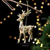 Colgantes de Oro Galvanizado Navideños Más Vendidos, Decoraciones Colgantes para Árbol de Navidad, Copos de Nieve, Adornos de Ciervos, Suministros Navideños
