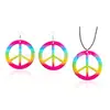 Collar con Símbolo de Paz Multicolor para Fiesta Hippie Accesorios de Ropa para Fiesta Hip Hop Calientes Europeos y Americanos Collar