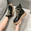 Botas de Cuero para Mujer, Botines de Suela Gruesa que Aumentan la Altura, Botas de Mujer 2026 Nuevas de Primavera y Otoño, Botas Martin Más Vendidas, Estilo Británico