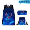 Produto Transfronteiriço 3D Novo: Mochila com Estampa de Desenho Animado, Bolsa de Ombro, Estojo e Conjunto de Três Peças de Mochila - Mais Bonito Que Você!