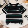 Camiseta de Algodón Rayada para Niños Estilo Verano 2026, Top Casual Elegante de Algodón de Manga Corta para Niños Pequeños y Medianos