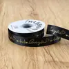 Decai 2.5cm Listón de Corazón Estampado en Caliente Inglés Ramo DIY Material de Empaque Caja de Regalo Cinta Decorativa con Letras