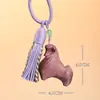 Colgante de flor de dinero tallada en madera, adorno decorativo de incrustaciones, llavero para coche, colgador para bolsa, pequeño colgante de artesanía de madera