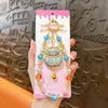 Catón de la Fortuna Bordado Creativo Cadena de Teléfono con Cuentas Llavero Colgante Exquisito Lindo para Bolso Accesorio para Funda de Teléfono Regalo