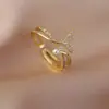 Anel ajustável de dupla camada com pérolas e diamantes, estilo europeu e americano, doce e cool, anel de dedo indicador de moda de nicho e único