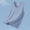 Chaleco Modal para Hombre Verano Fitness Deportes Hielo Seda Fresco Secado Rápido Chaleco Color Puro Antibacteriano y Antiácaros Sin Mangas Tirante