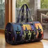 Bolsa de Viaje Acolchada de Algodón Estilo Nuevo 3D Marca Independiente Serie de Gatos 4 Bolso de Mano Estampado de Moda para Mujer