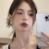 Arete de Plata con Dibujo de Alambre Estilo Japonés y Coreano Pendientes de Moda Hebilla de Oreja Textiva Exquisito Simple Versátil Más Vendido Arete Caliente