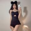 Traje de baño de Corea del Sur para mujer 2023, nuevo, sexy, a la moda, sin espalda, pequeño pecho, push up, cubierta de vientre, adelgazante, funda para estudiante, aguas termales