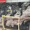 Raíz Blanca y Negra/Lauren Negro Oro Mármol Natural Losa Mármol Negro Fondo Escaleras Encimera Ventana Bahía Venta al por Mayor