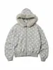Sudadera con capucha y cremallera de punto para mujer con lunares, Top transfronterizo europeo y americano, Nuevo estilo, Otoño e Invierno, Harajuku, Top con capucha deshilachado