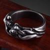 Anillo de calavera de hip-hop europeo y americano para hombre, estilo ins, nicho, retro, anillo de calavera de serpiente, joyería de comercio exterior al por mayor