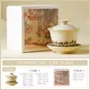 Juego de Té Kung Fu de Cerámica de Tres Piezas con Tapa del Fabricante, Taza de Té Individual para Uso Doméstico, Taza de Té con Tapa, Taza de Té Antiescaldado