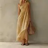 2026 Comércio exterior transfronteiriço europeu e americano, moda feminina de verão, novo estilo, vestido requintado de um ombro sem mangas, elegante e moderno